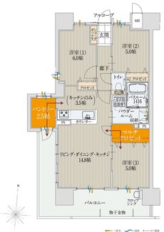 アルファステイツ高知駅前III 間取り A type