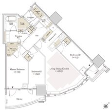 ＴＨＥ　ＴＯＹＯＭＩ　ＴＯＷＥＲ　ＭＡＲＩＮＥ＆ＳＫＹ 間取り W-77Ase type