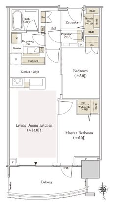 ＴＨＥ　ＴＯＹＯＭＩ　ＴＯＷＥＲ　ＭＡＲＩＮＥ＆ＳＫＹ 間取り E-57Bn type