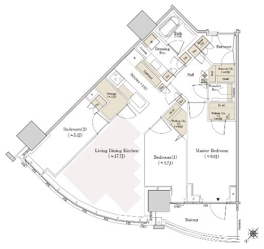 THE TOYOMI TOWER MARINE&SKY 間取り W-84Bnw type