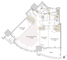 ＴＨＥ　ＴＯＹＯＭＩ　ＴＯＷＥＲ　ＭＡＲＩＮＥ＆ＳＫＹ 間取り E-82Ase type