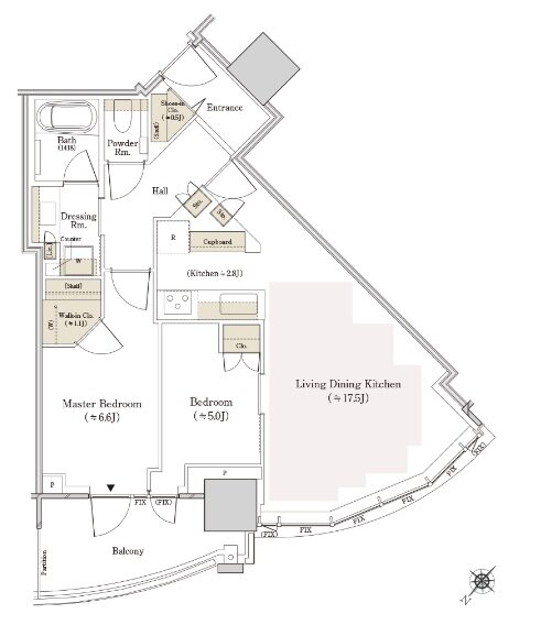 ＴＨＥ　ＴＯＹＯＭＩ　ＴＯＷＥＲ　ＭＡＲＩＮＥ＆ＳＫＹ 間取り W-67Enw type
