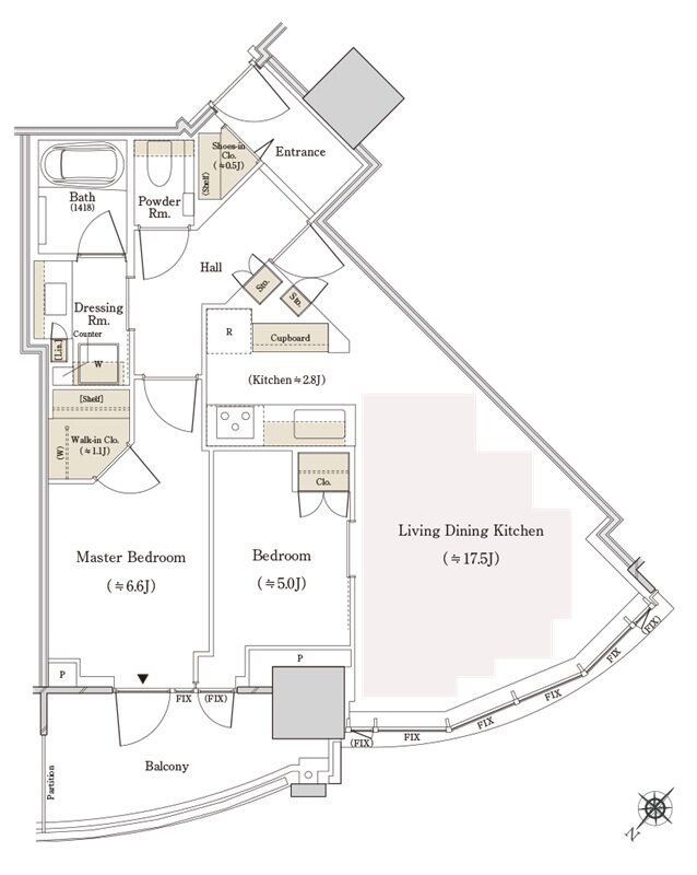 THE TOYOMI TOWER MARINE&SKY 間取り W-67Enw type