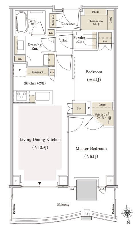 THE TOYOMI TOWER MARINE&SKY 間取り W-57Cn type