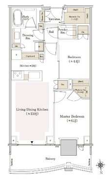 ＴＨＥ　ＴＯＹＯＭＩ　ＴＯＷＥＲ　ＭＡＲＩＮＥ＆ＳＫＹ 間取り W-57Cn type