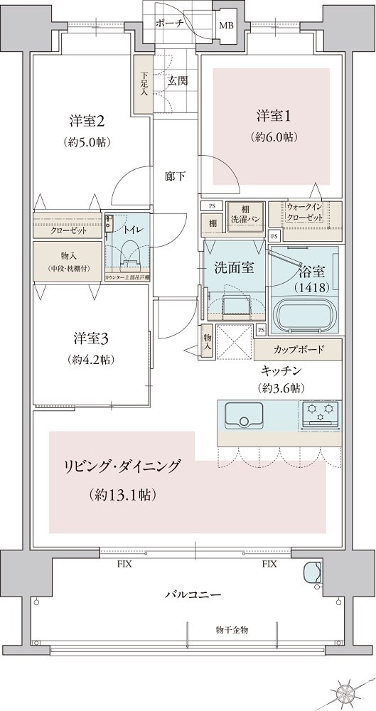 フリーディア和白レジデンス 間取り D type（select1）