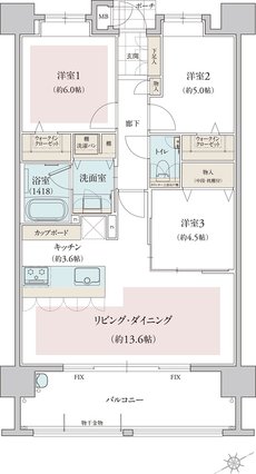 フリーディア和白レジデンス 間取り C type(select1)