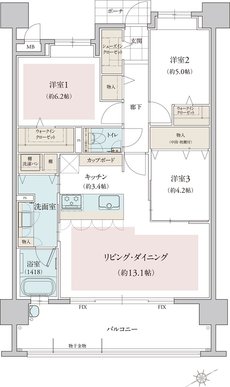 フリーディア和白レジデンス 間取り E type(select1)