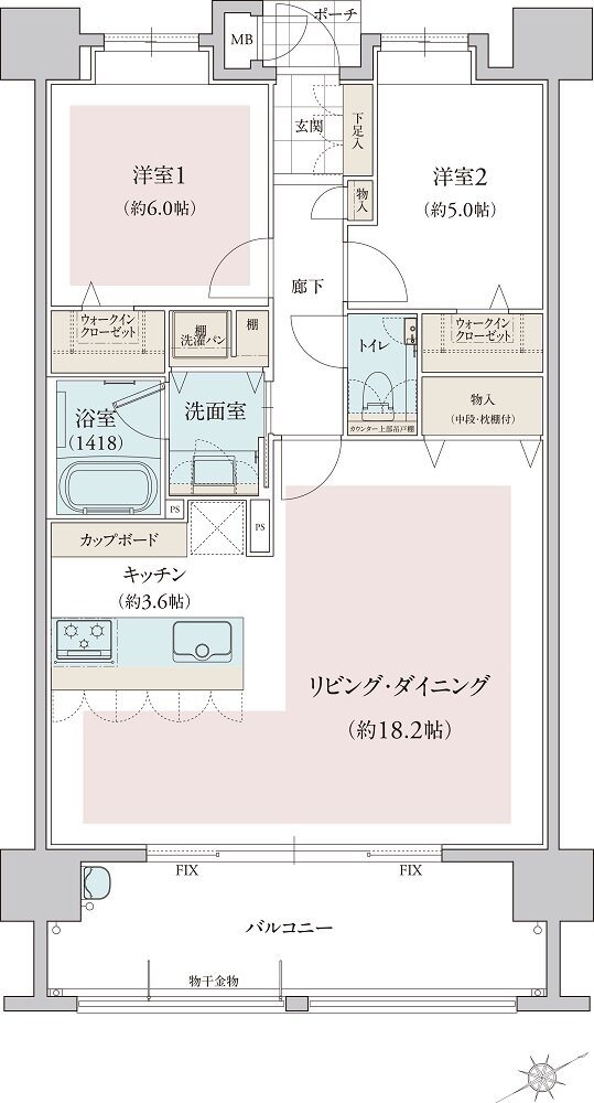 フリーディア和白レジデンス 間取り C type（select3）