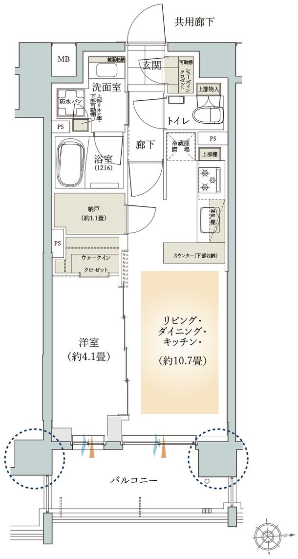 クオリティス東京六町 間取り I1 type