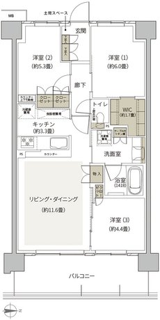 プライムパークス横浜並木 ザ・レジデンス 間取り EC-68b-6 type