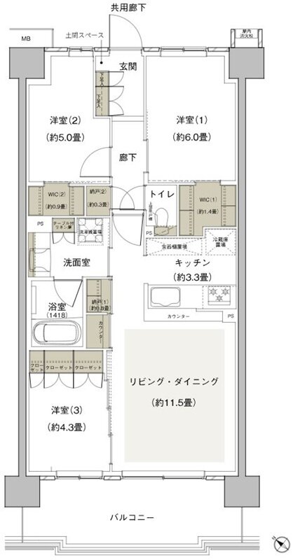 プライムパークス横浜並木 ザ・レジデンス 間取り EB-70c-2 type