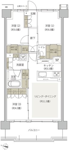 プライムパークス横浜並木 ザ・レジデンス 間取り EB-70c-2 type