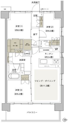 プライムパークス横浜並木 ザ・レジデンス 間取り EC-71a-13 type