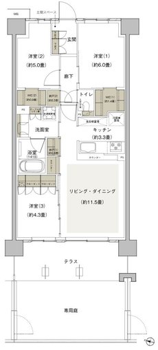 プライムパークス横浜並木 ザ・レジデンス 間取り EA-70c-4g type