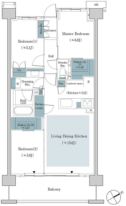 パークホームズ上板橋 間取り 71D-1タイプ