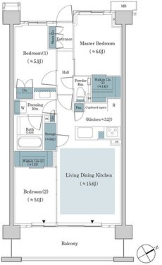 パークホームズ上板橋 間取り 71D-1タイプ