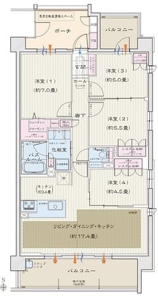 モアグレース各務原ミッドライズ 間取り G TYPE