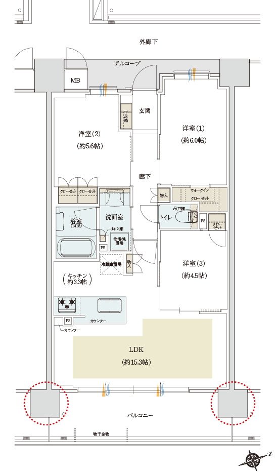 クレアホームズ住ノ江 間取り Eタイプ
