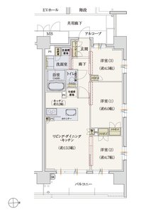 サンメゾン香里園駅前 間取り Aタイプ