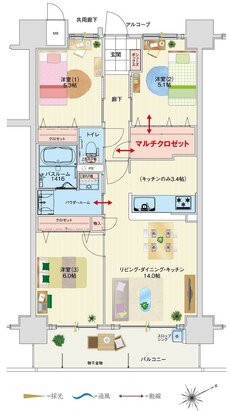 アルファスマート南田宮 間取り Ｂ type