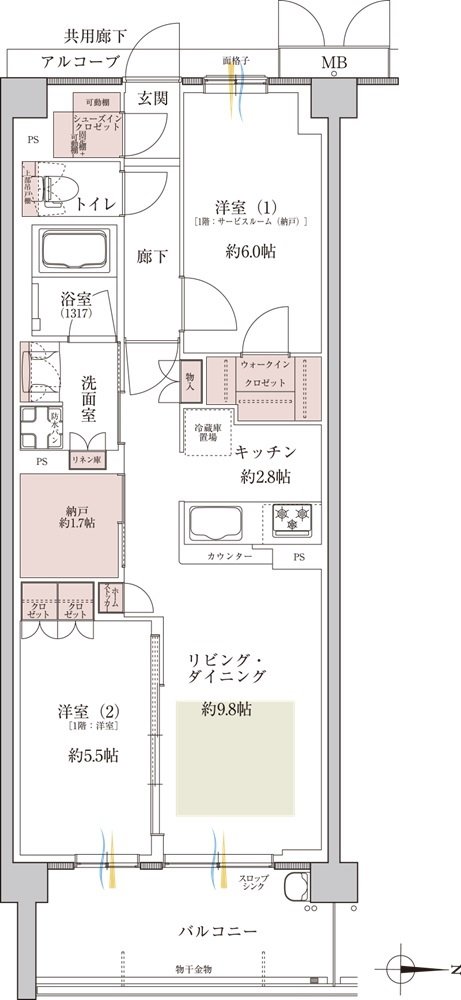 メイツ園田テラスシティ 間取り L1 TYPE