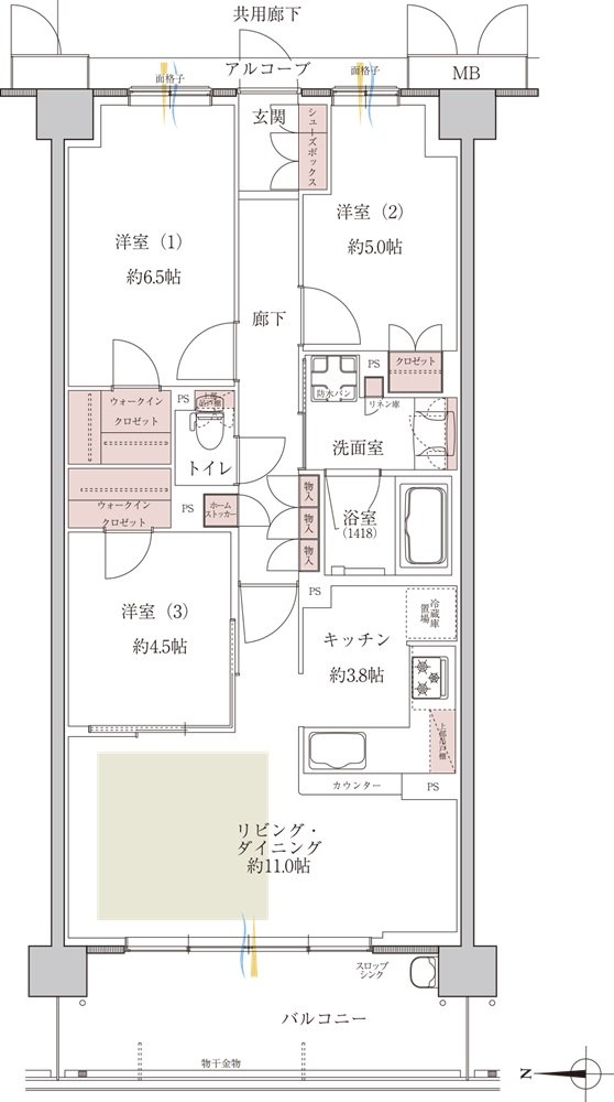 メイツ園田テラスシティ 間取り B1 TYPE