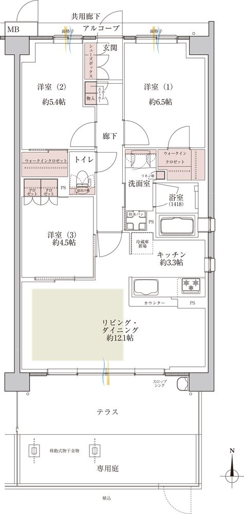 メイツ園田テラスシティ 間取り Kg TYPE