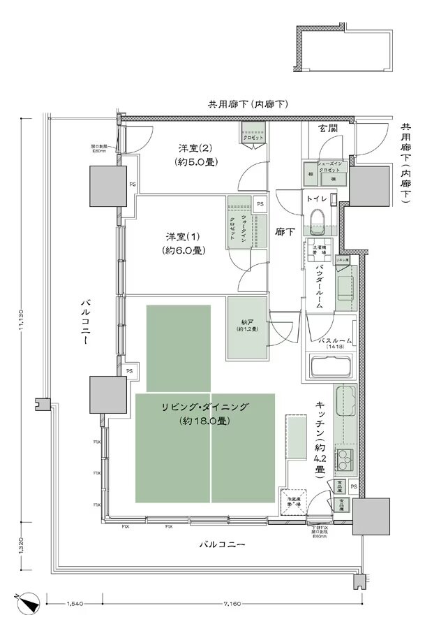 ベイシティタワーズ神戸 EAST 間取り E-75D-2(ET) type