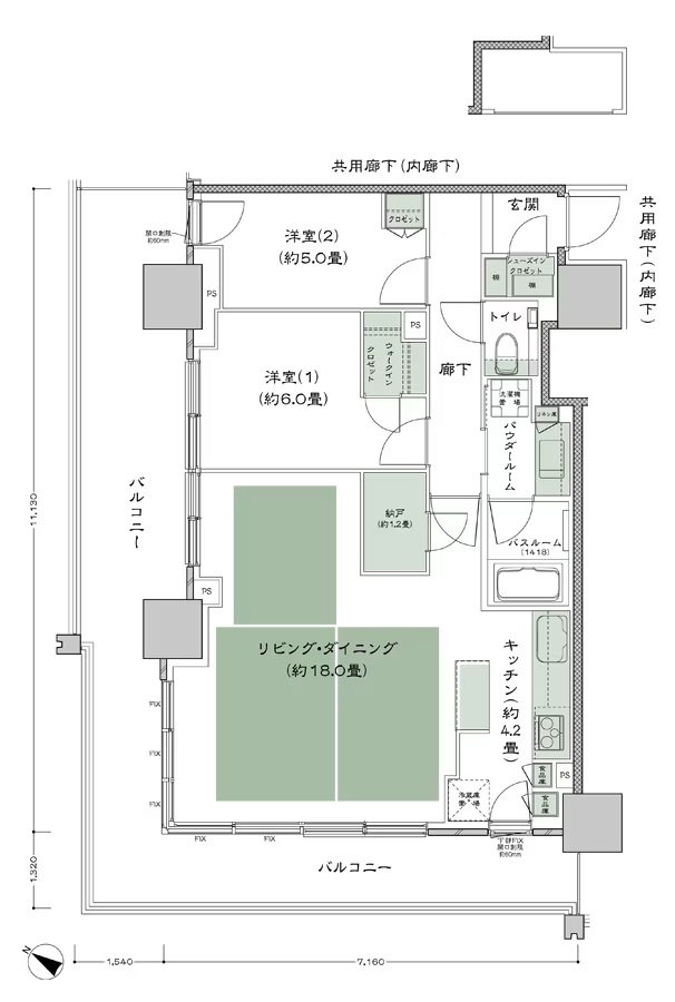 ベイシティタワーズ神戸 EAST 間取り E-75D-2(ET) type