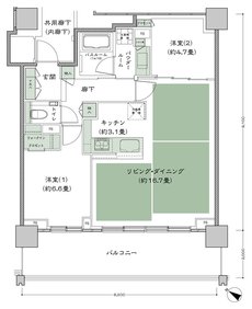 ベイシティタワーズ神戸 EAST 間取り E-70Be-2(EU) type