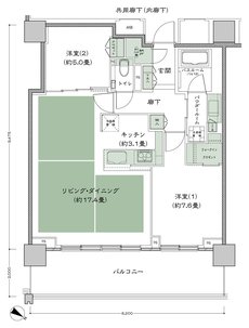 ベイシティタワーズ神戸 EAST 間取り E-75Ba-2(EF2) type