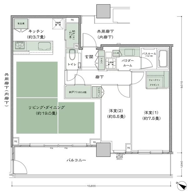 ベイシティタワーズ神戸 EAST 間取り E-80B-2(EP) type