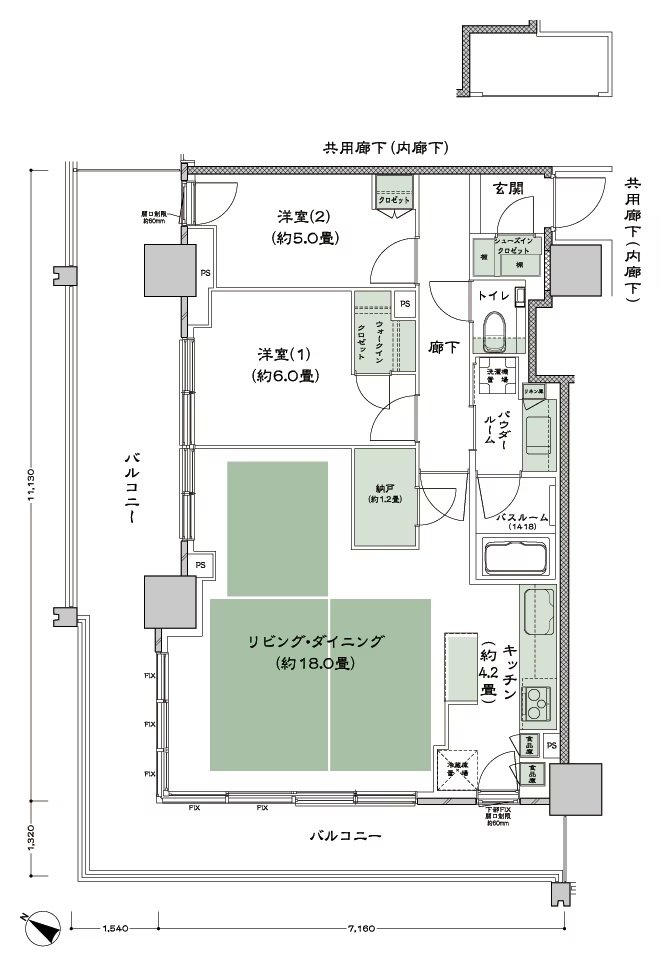 ベイシティタワーズ神戸 EAST 間取り E-75Ab-2(ET) type