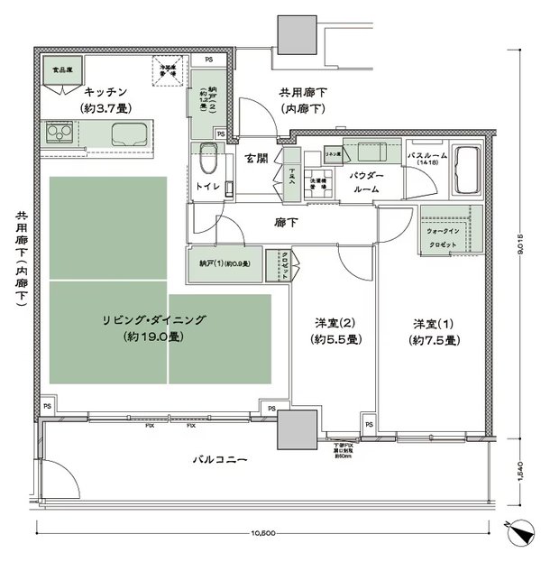 ベイシティタワーズ神戸 EAST 間取り E-80A-2(EP) type