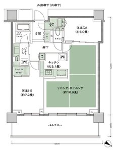 ベイシティタワーズ神戸 EAST 間取り E-70Aa-2 type