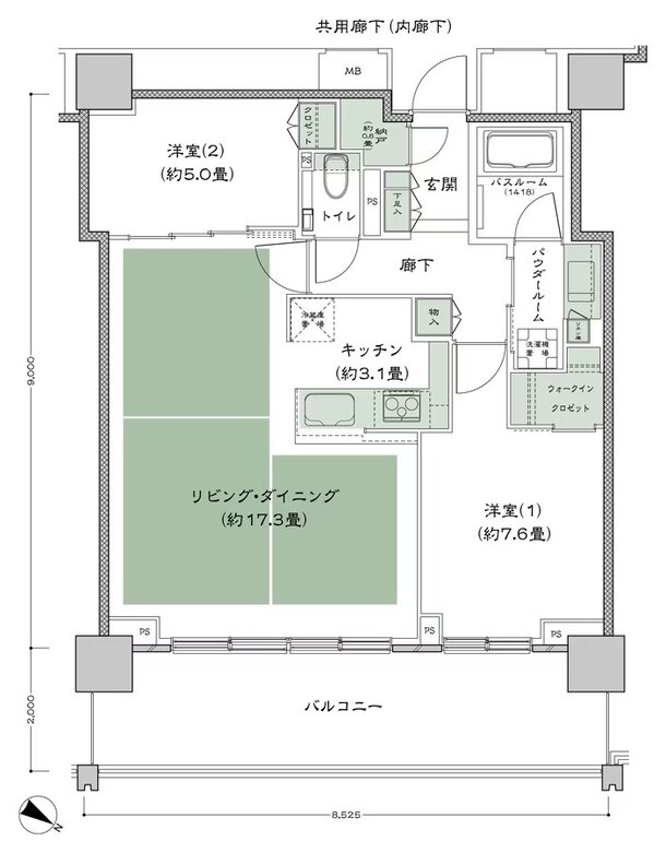 ベイシティタワーズ神戸 EAST 間取り E-70Bd-2(EG) type
