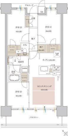 神戸名谷・駅前複合開発プロジェクト(リビオシティ神戸名谷) 間取り L3 TYPE