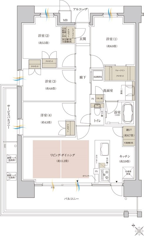 （仮称）神戸名谷・駅前複合開発プロジェクト 間取り J TYPE