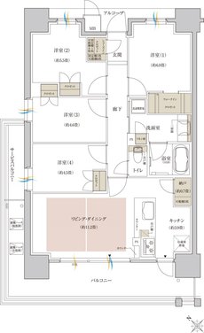 （仮称）神戸名谷・駅前複合開発プロジェクト 間取り J TYPE