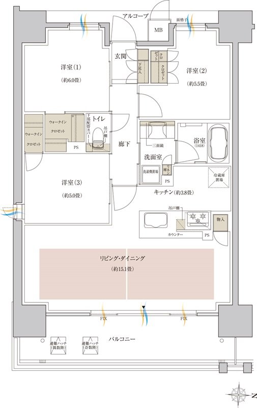 （仮称）神戸名谷・駅前複合開発プロジェクト 間取り I TYPE