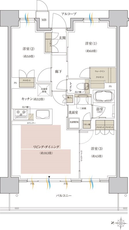 神戸名谷・駅前複合開発プロジェクト(リビオシティ神戸名谷) 間取り D TYPE