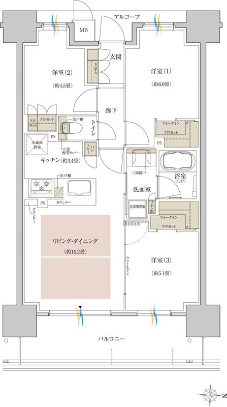 神戸名谷・駅前複合開発プロジェクト(リビオシティ神戸名谷) 間取り G TYPE