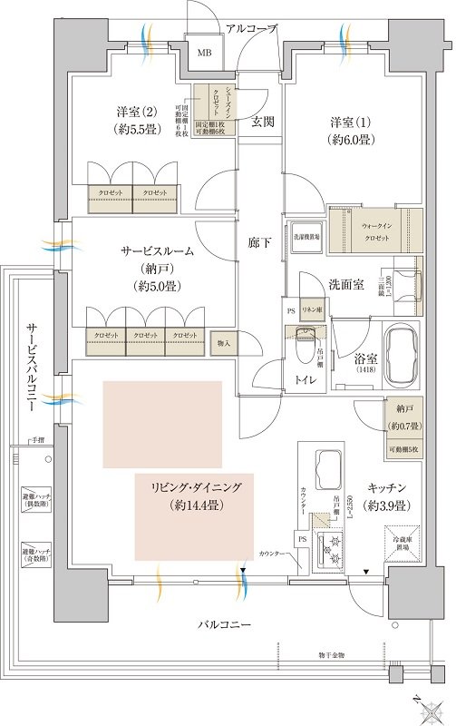 神戸名谷・駅前複合開発プロジェクト(リビオシティ神戸名谷) 間取り J TYPE MENU2