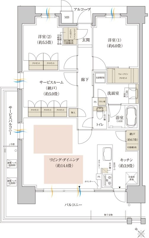 リビオシティ神戸名谷(神戸名谷・駅前複合開発PJ) 間取り J TYPE MENU2