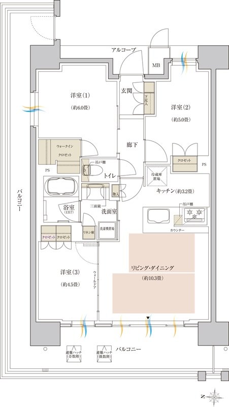 神戸名谷・駅前複合開発プロジェクト(リビオシティ神戸名谷) 間取り D1 TYPE