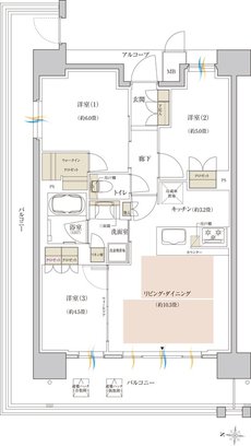 神戸名谷・駅前複合開発プロジェクト（リビオシティ神戸名谷） 間取り D1 TYPE