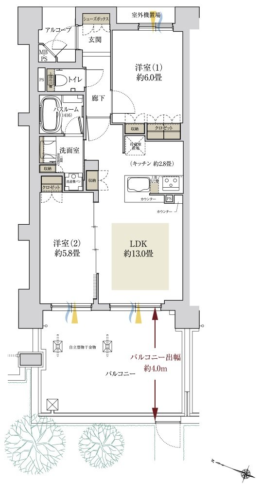 ワコーレ魚崎ガーデンズ 間取り A1 type