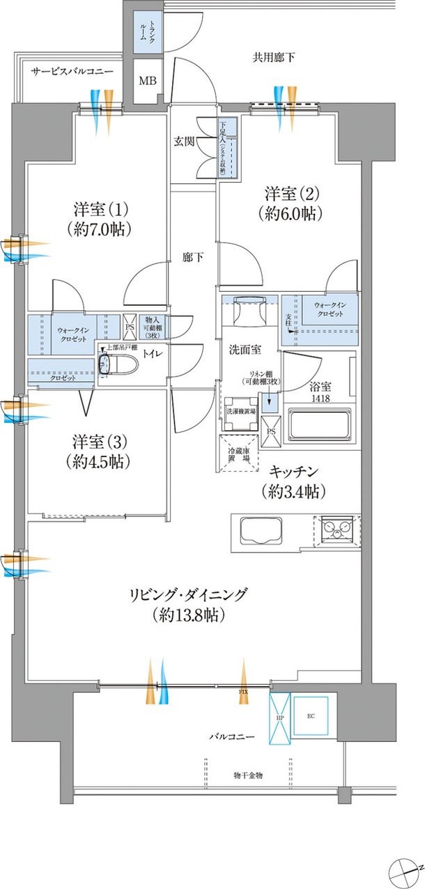 レーベン岩国麻里布町 間取り Dタイプ