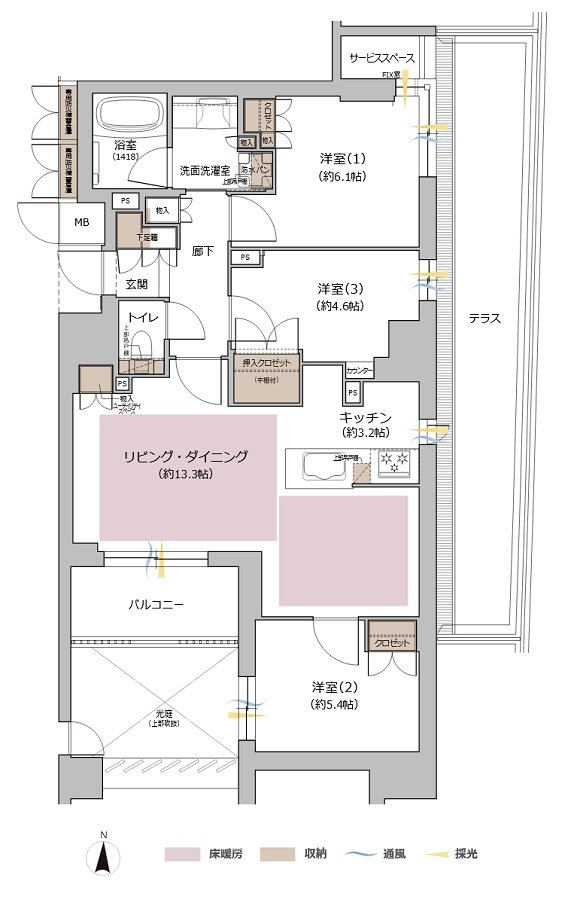 ジオ京都北大路 間取り Ht TYPE